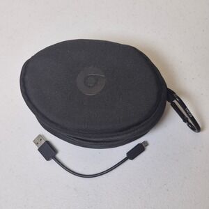 Beats by Dre Headphone Carrying Case Black Zippered Hard Shell with Carabiner